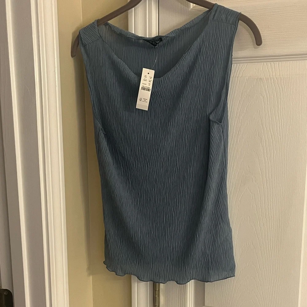 J. Crew Ruffle Trim Shell Sheer Tank - Picture 2 of 3